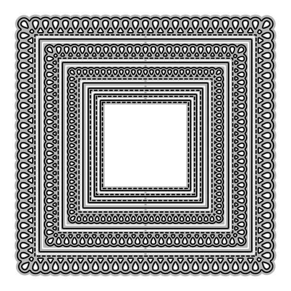 Decorative square frame with intricate patterns on a white background