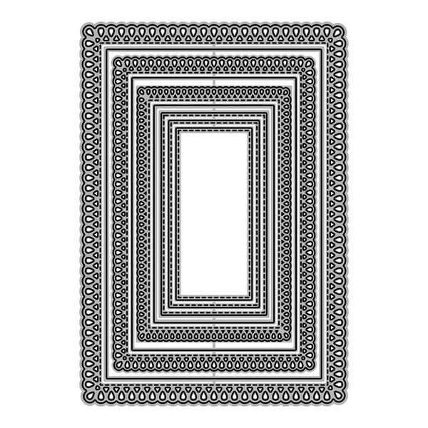 Decorative black frame with intricate patterns on a white background