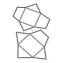 Two geometric metal frames on a white background