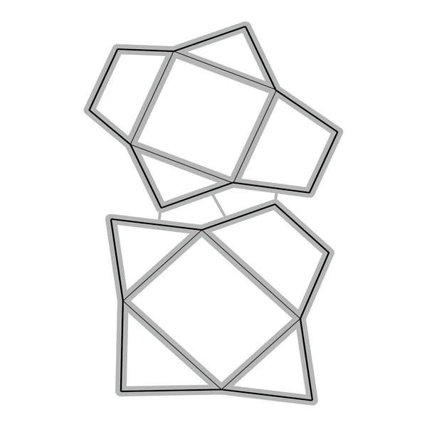 Two geometric metal frames on a white background