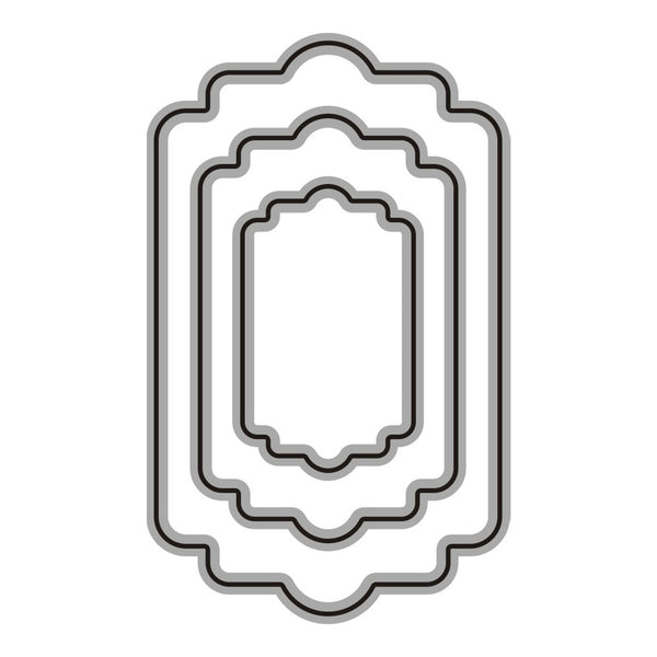 Set of decorative metal frames on a white background