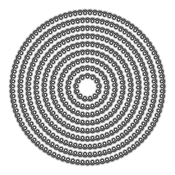 Circular pattern with concentric circles on a white background