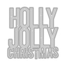 Metallic 'Holly Jolly Christmas' cutout on a white background