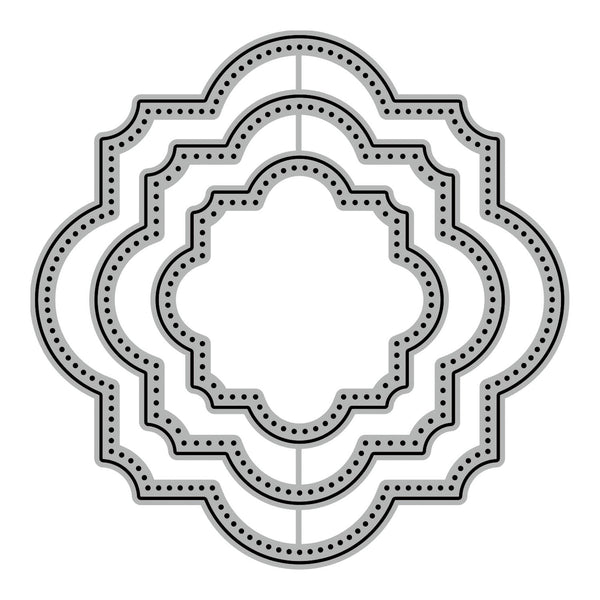 Decorative circular design with concentric circles on a white background