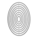 Decorative circular design with concentric circles on a white background