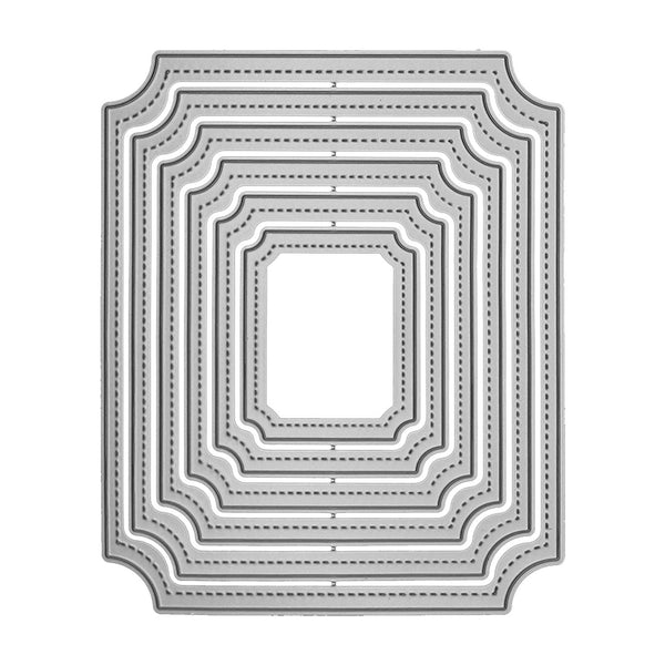 Set of nested decorative cutting dies on a white background