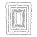 Set of metal dies in the shape of decorative frames on a white background