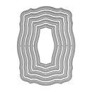 Black and white concentric oval pattern on a white background