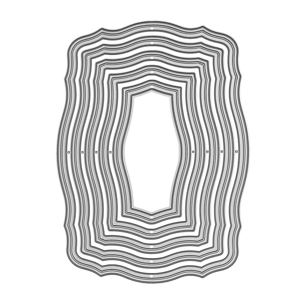 Black and white concentric oval pattern on a white background