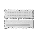Two metal dies with scalloped edges on a white background