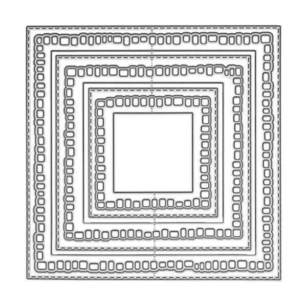 Decorative square border design with nested rectangles on a white background