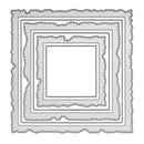 Set of decorative paper cutout frames on a white background