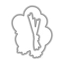 Metallic butterfly-shaped cookie cutter on a white background