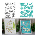 Collage of Christmas-themed stamps and cards with decorative text and designs.