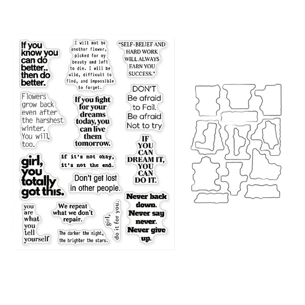 Motivational text and maze design on a white background