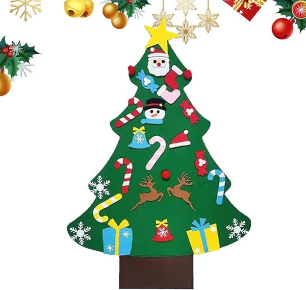 Poppy Crafts DIY Felt Christmas Tree Set with Removable Ornaments