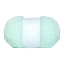 Light green skein of yarn on a white background