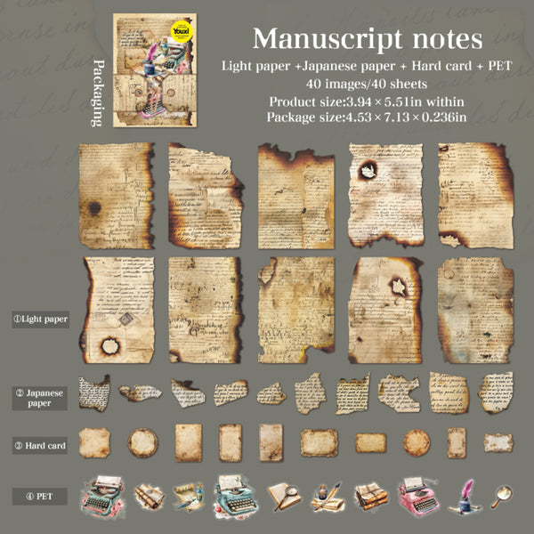 Poppy Crafts Die-Cut Scrap Paper - Manuscript Notes