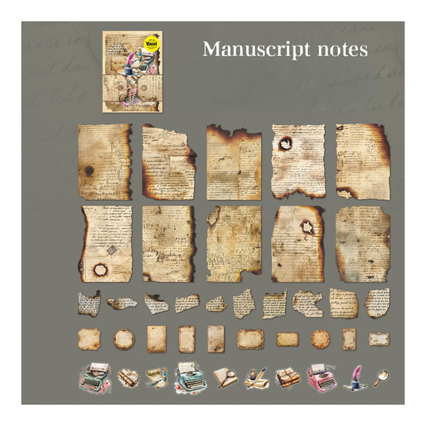 Poppy Crafts Die-Cut Scrap Paper - Manuscript Notes
