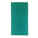 Teal mat with a diamond plate pattern on a white background