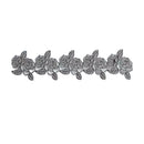 Decorative line of roses on a white background