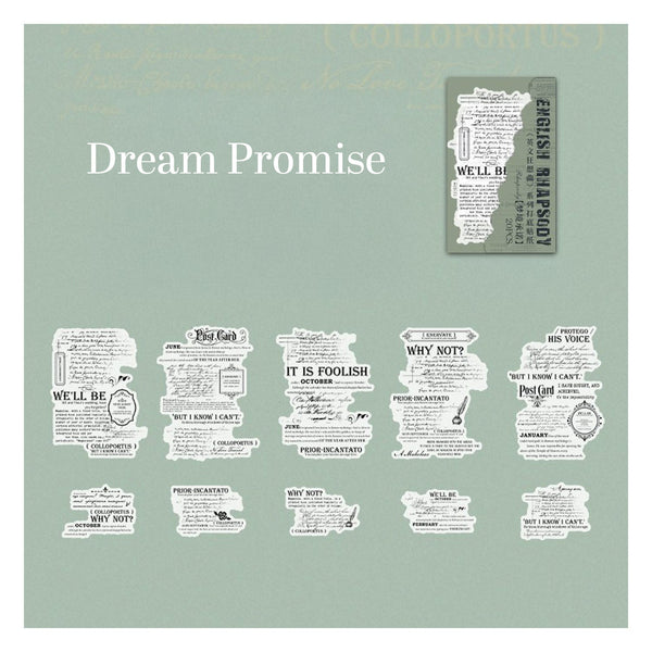 Poppy Crafts English Rhapsody Washi Stickers - Dream Promise