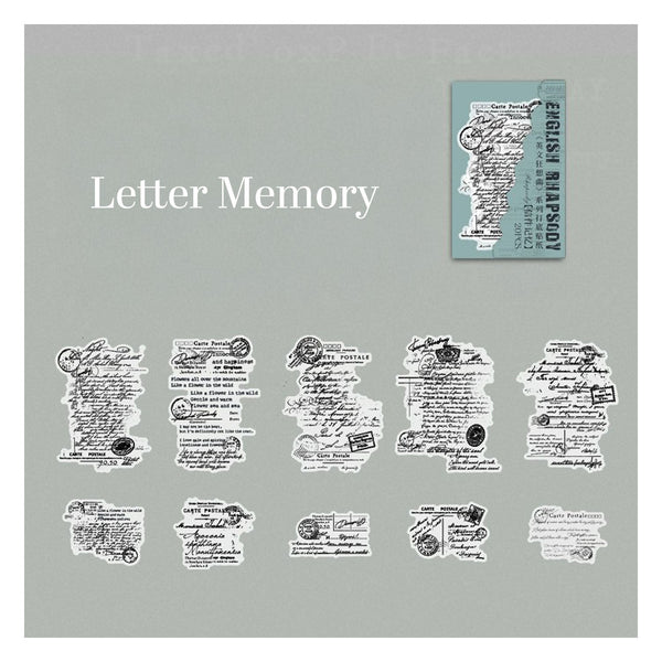 Poppy Crafts English Rhapsody Washi Stickers - Letter Memory