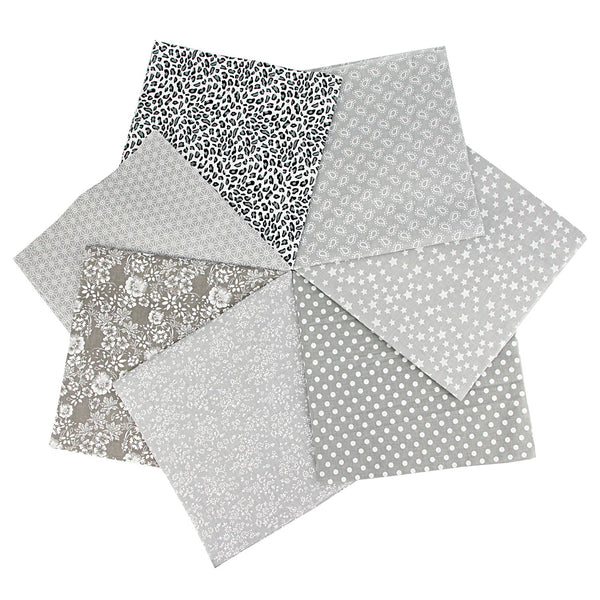 Poppy Crafts Fabric Fat Quarter Bundle - Grey