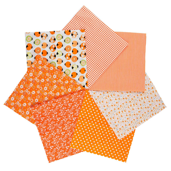Poppy Crafts Fabric Fat Quarter Bundle - Orange