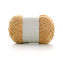 Ball of yarn with a white label on a white background