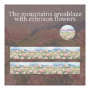 Book cover with mountain landscape and pink flowers, featuring 'Floral Queen' branding.