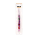 Crochet hook with decorative handle in packaging on a white background