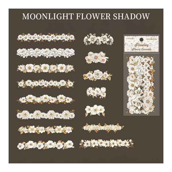 Poppy Crafts Flower Stickers - Moonlight Flower Shadow