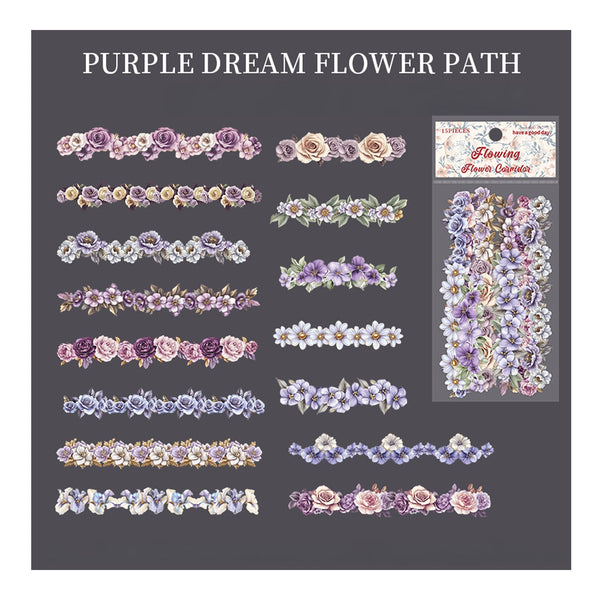 Poppy Crafts Flower Stickers - Purple Dream Flower Path