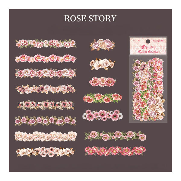 Poppy Crafts Flower Stickers - Rose Story