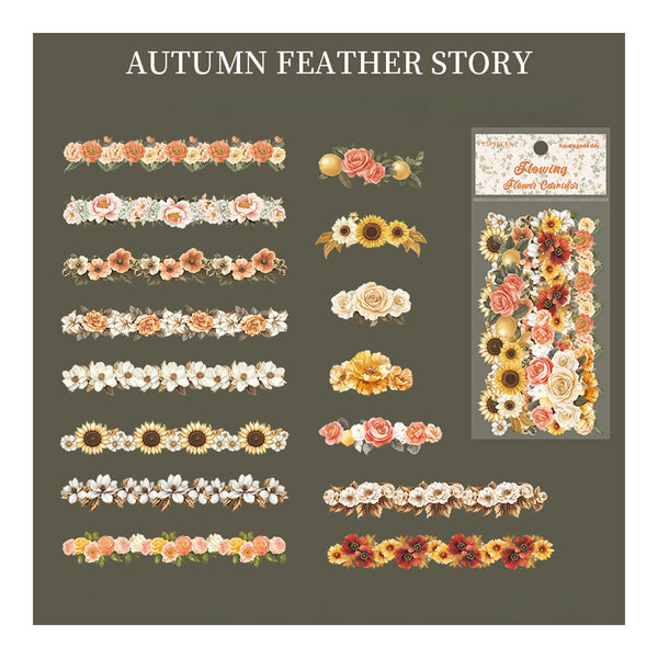 Poppy Crafts Flower Stickers - Autumn Feather Story