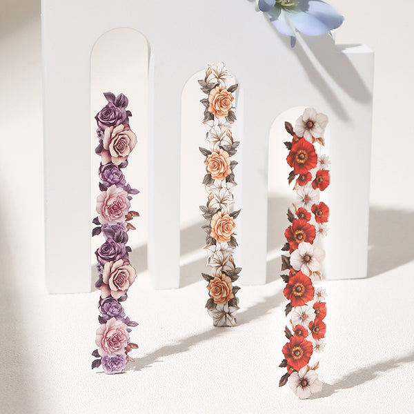 Poppy Crafts Flower Stickers - Scarlet Flower Scroll