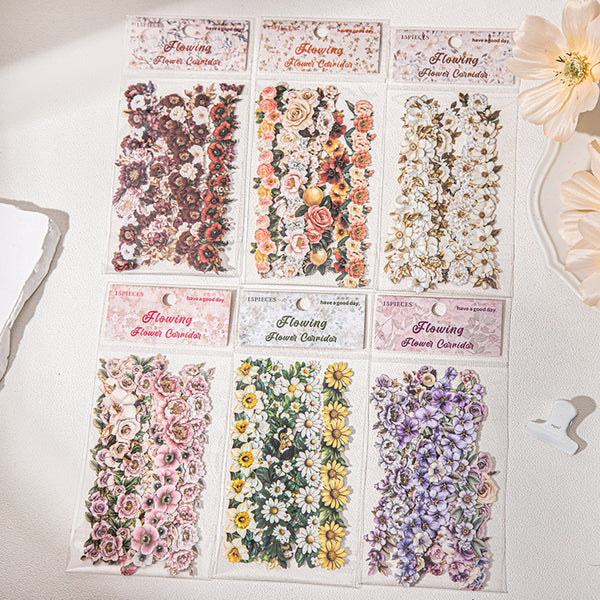 Poppy Crafts Flower Stickers - Scarlet Flower Scroll
