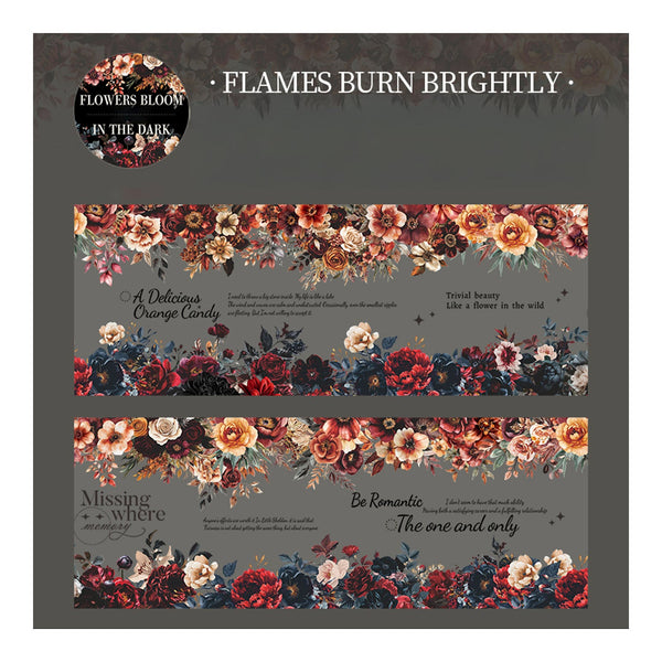 Poppy Crafts Flowers Bloom in the Dark PET Sticker Roll - Flames Burn Brightly
