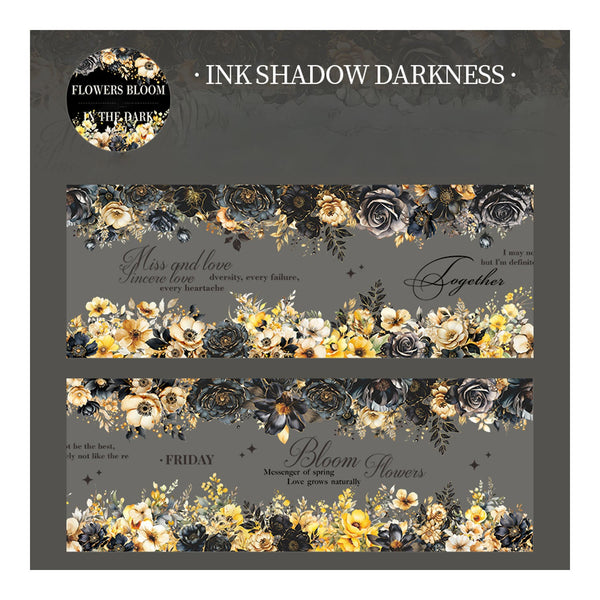 Poppy Crafts Flowers Bloom in the Dark PET Sticker Roll - Ink Shadow Darkness