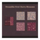 Packaging with floral patterns and text on a dark background