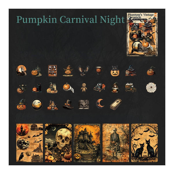 Poppy Crafts Halloween Writing Paper & Sticker - Pumpkin Carnival Night