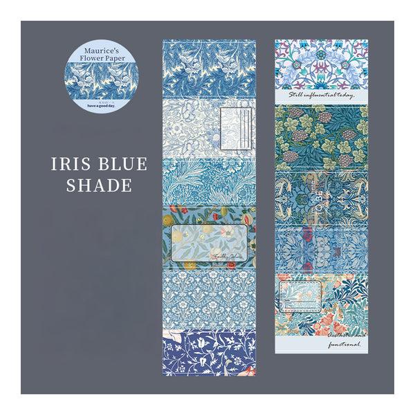 Packaging of Maurice's Flower Paper with floral designs and text on a gray background