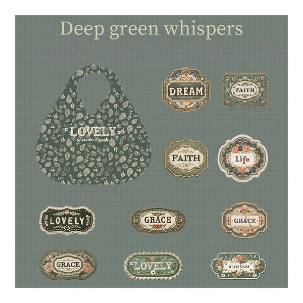 Poppy Crafts Cardstock Stickers - Numerous Flowers - Deep Green Whispers