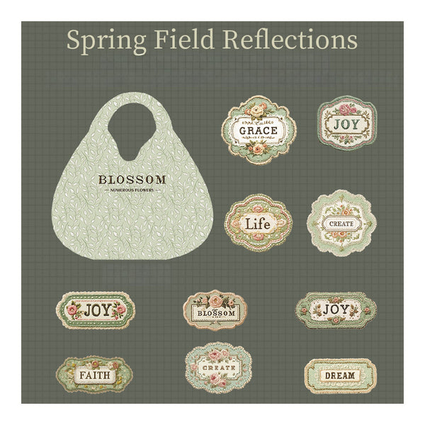 Poppy Crafts Cardstock Stickers - Numerous Flowers - Spring Field Reflections