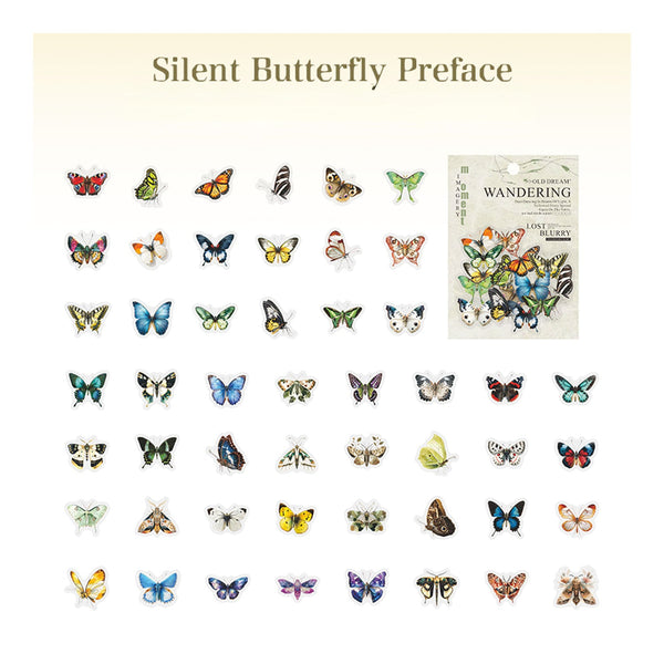 Poppy Crafts Old Dream Wandering PET Stickers - Silent Butterfly Preface