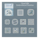 Cover of 'Cloud Silk Embroidered Painting' with floral designs on a blue background