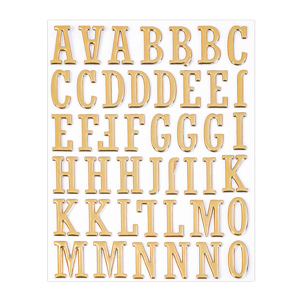 Poppy Crafts Puffy Stickers - Alphabet Bold - Gold