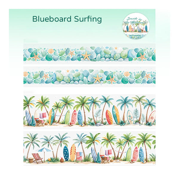 Poppy Crafts Seaside In Midsummer PET Sticker Roll 2/Pkg - Blueboard Surfing