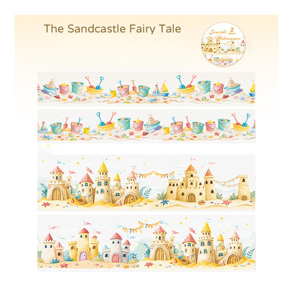 Poppy Crafts Seaside In Midsummer PET Sticker Roll 2/Pkg - Sandcastle Fairy Tale